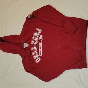American Classic OU Sooners hoodie jacket crimson red white sz Medium
